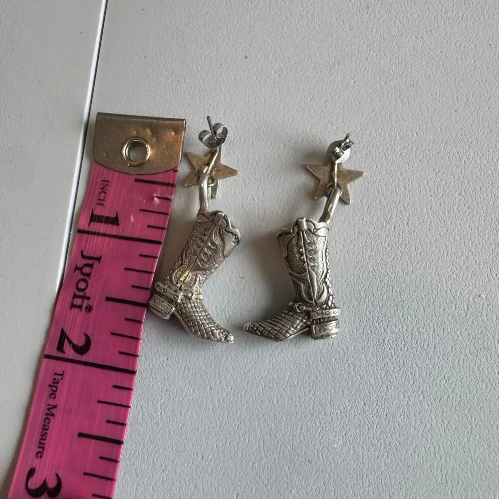 Vintage 90s western Cowgirl Boot earrings